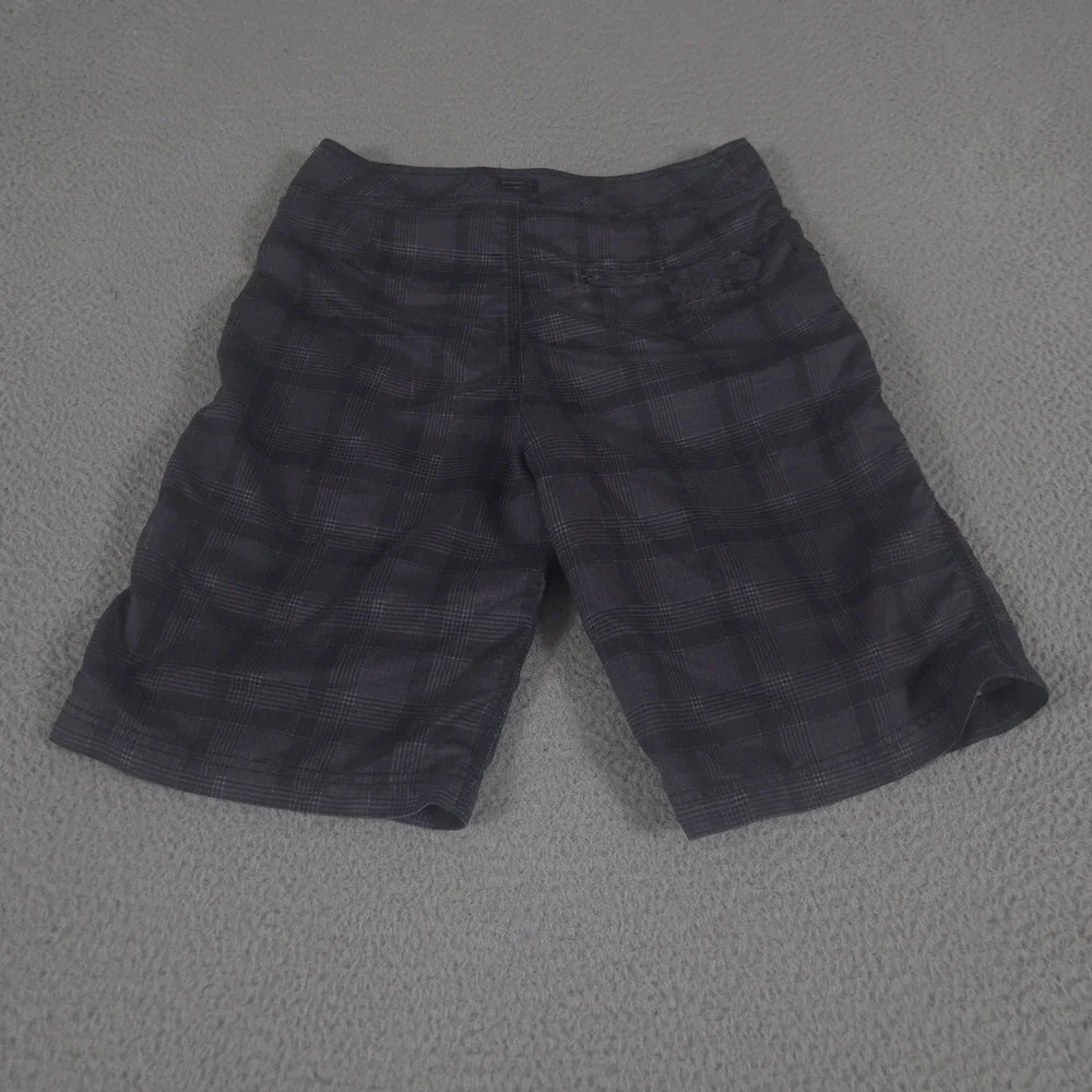 O'Neill Shorts Men 28 Charcoal Plaid‎ Hybrid Board Quick Dry Water Trunks Swim